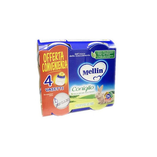 Mellin omogeneizzato coniglio 4x80 g