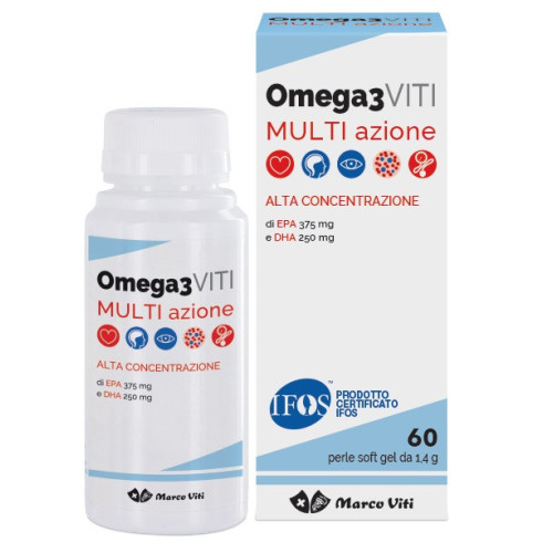 Viti Omega3 Multiazione 60 Perle | Integratore per Cuore, Cervello e Vista
