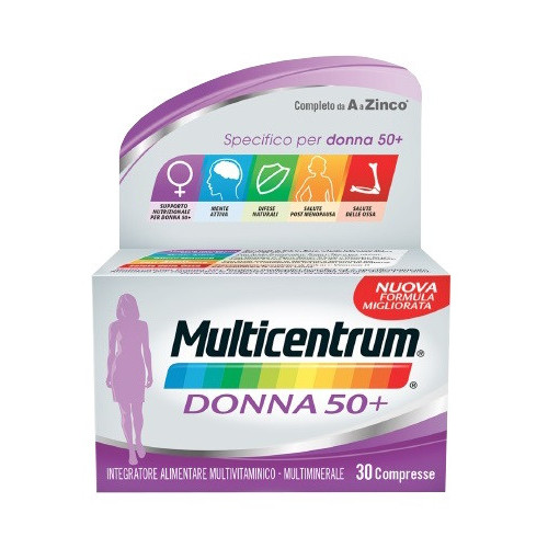 Multicentrum Donna 50+ 30 Compresse - Multivitaminico per Donne Over 50