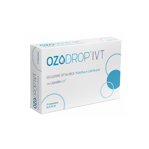 Ozodrop ivt soluzione oftalmica base di olio ozonizzato in fosfolipidi 15 flaconcini monodose da 0,35 ml