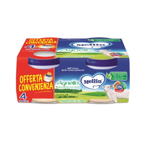 Mellin omogeneizzato agnello 4 pezzi x 80 g