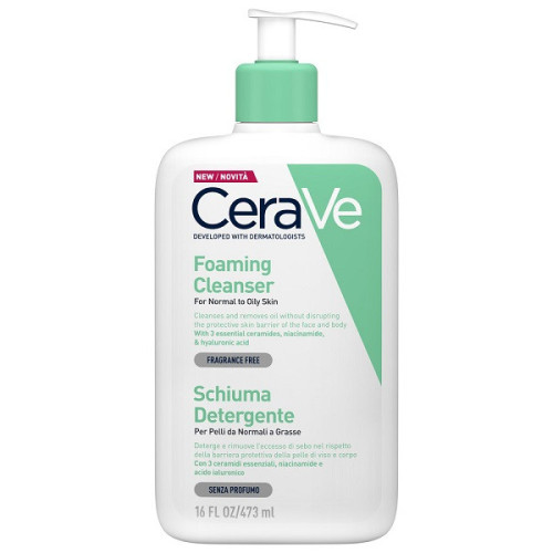 CeraVe Schiuma Detergente Viso 473 ml | Pelle Pulita e Idratata