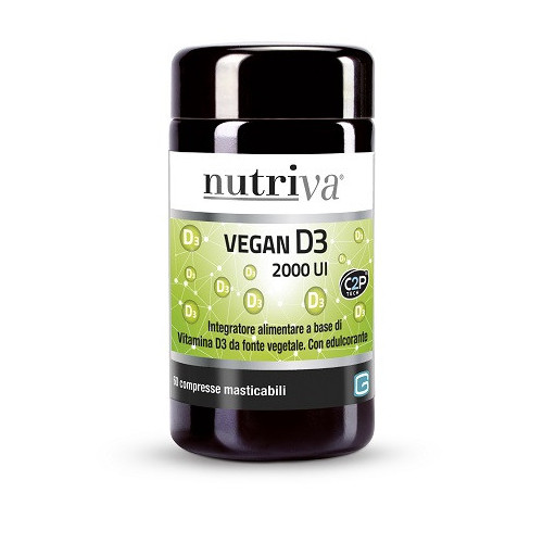Nutriva Vegan D3 2000 UI 60 cps – Vit. D3 vegana per Ossa e sistema immunitario