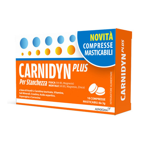 Carnidyn Plus 18 Compresse Masticabili - Energia e Vitalità per Tutti i Giorni
