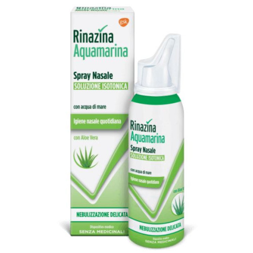 Rinazina Aquamarina Family Spray Nasale Isotonico Delicato 100 ml - Sollievo Naturale per Tutta la Famiglia