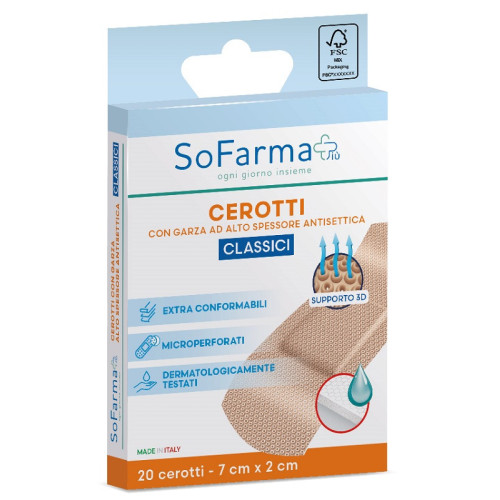Cerotto classico 7x2 cm 20 pezzi sofarmapiu'