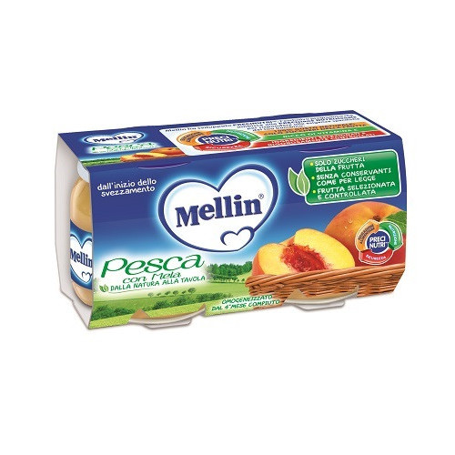 Mellin omogeneizzato pesca mela 100 g 2 pezzi