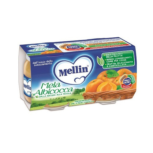 Mellin omogeneizzato mela/albicocca 100 g 2 pezzi