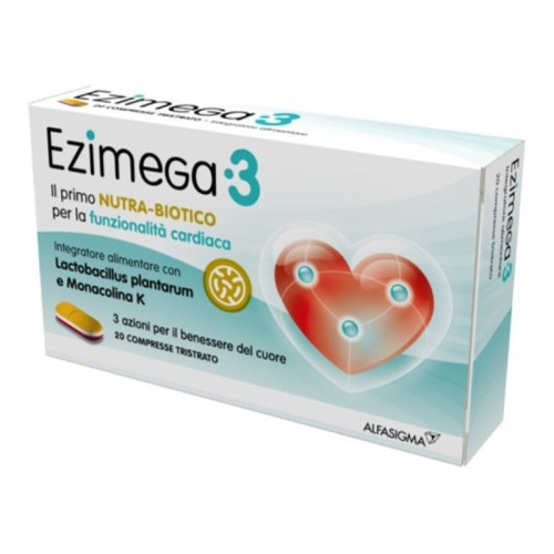 Ezimega3 20 Compresse - Integratore per Colesterolo, Pressione Arteriosa e Salute Intestinale