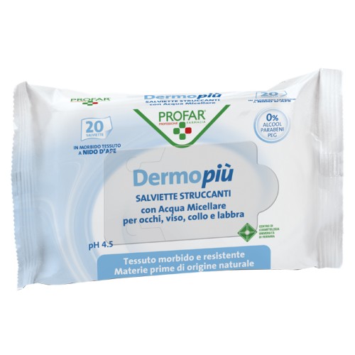 Dermo piu' salviettine struccanti 20 pezzi profar