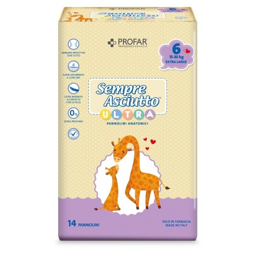 Pannolini profar sempre asciutto ultra extra 15/30 kg 14 pezzi