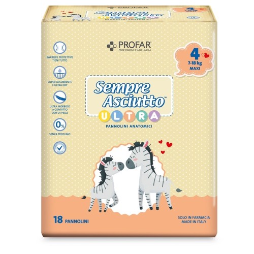 Pannolini profar sempre asciutto ultra maxi 7/18 kg 18 pezzi