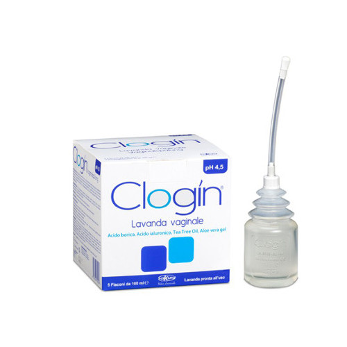Clogin Lavanda Vaginale - 5 Flaconi da 100 ml + 5 Cannule Monouso